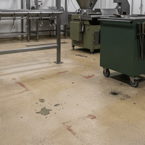 Coating laat los op een garagevloer